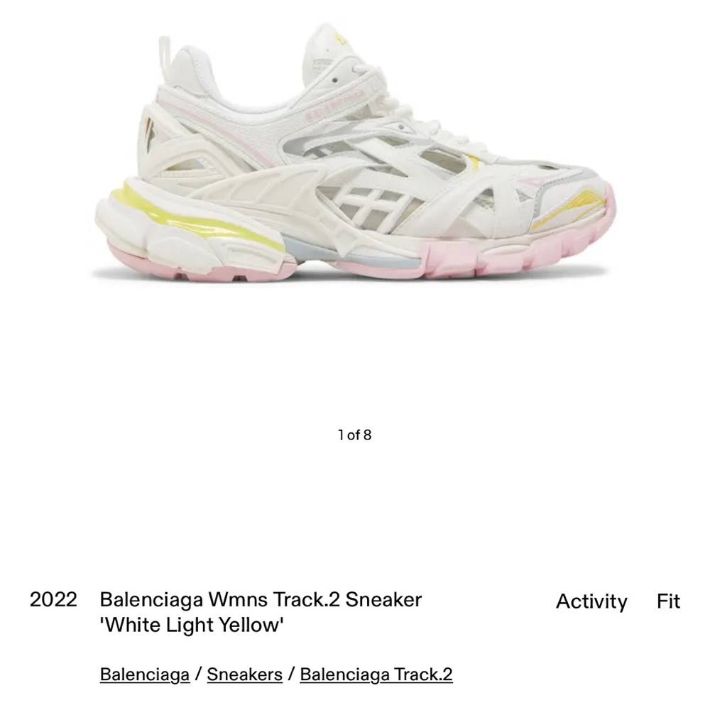 Balenciaga White, Pink and Yellow Track 2 Sneakers 2022